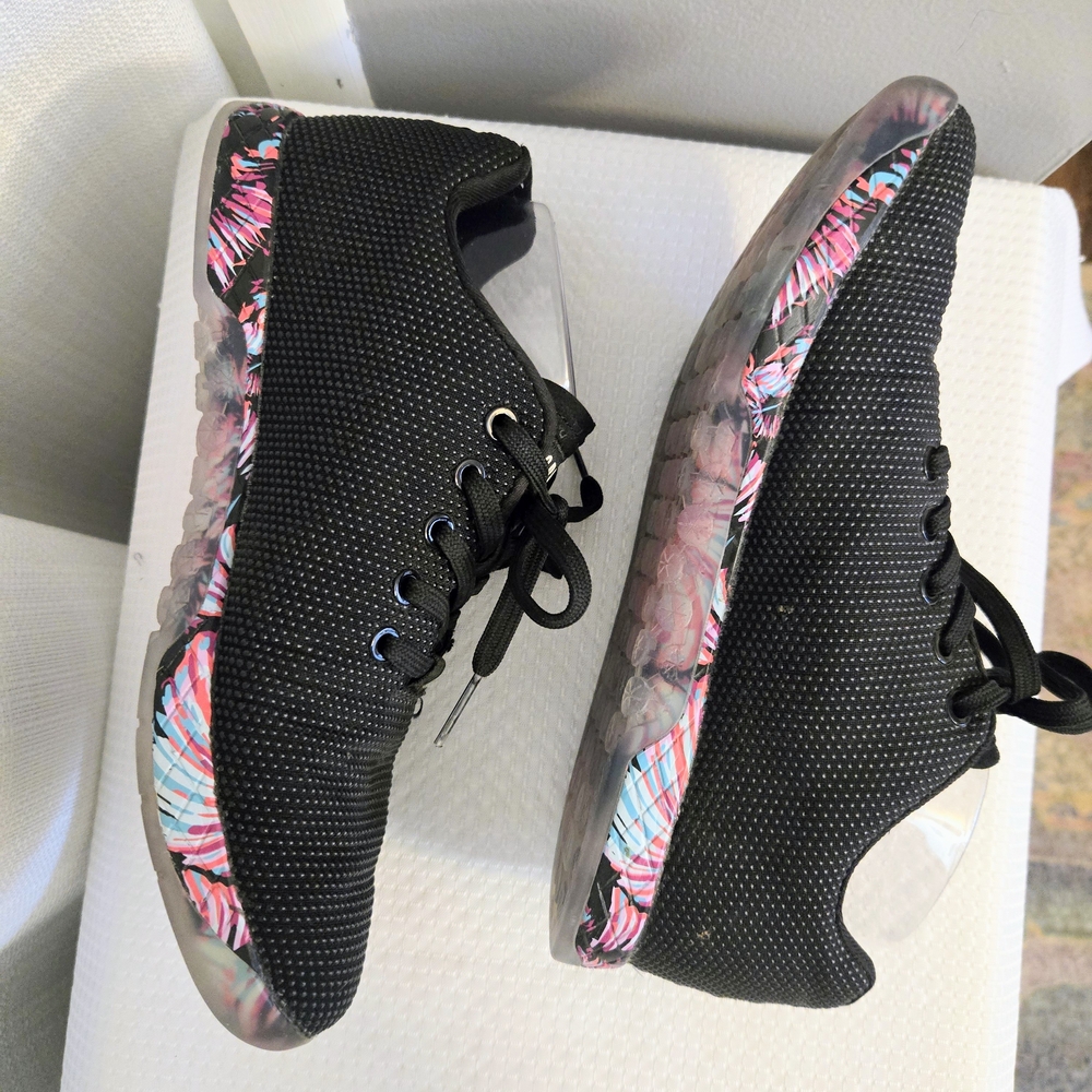 NoBull Midnight Palm Shoes Wm Sz 9.5 Sneakers Cross Trainers Black Pink Athletic - Picture 6 of 9